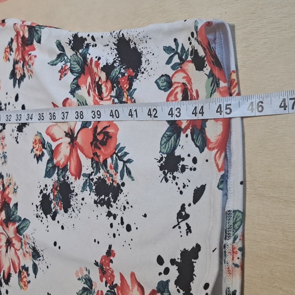 B15 Minette Red And White Foral Print Pullover Midi Dress Size 3X Stretch - Picture 7 of 9